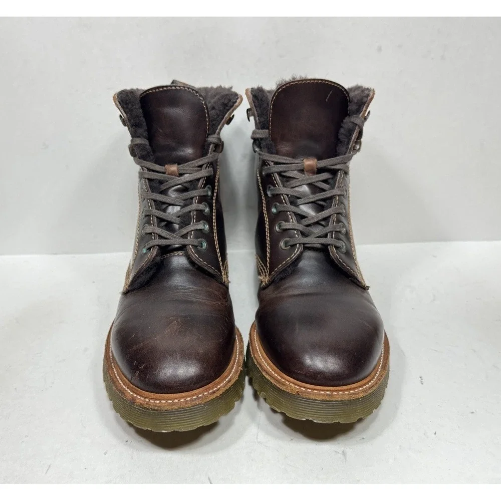 Dr. Martens Daniel‎ Air Wair Brown Leather Shearling Lining Boots Mens Sz 9